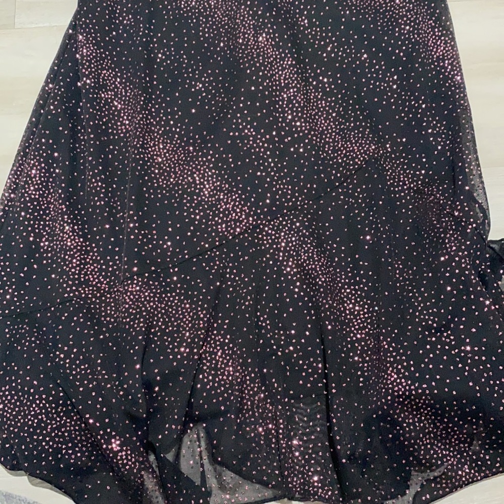 Vintage 90s Byer Too Black Midi Dress Sparkle, Size Medium - Picture 5 of 9